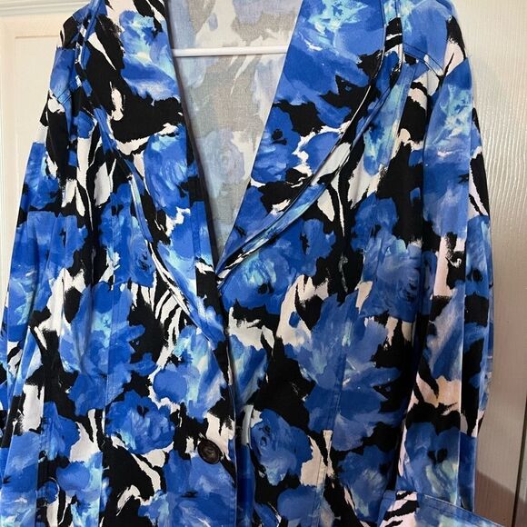 Toni Morgan multi water color half sleeve blazer double collar size 3X - Picture 8 of 11